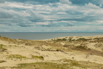 Fototapeta na wymiar Curonian Spit is a nature reserve. Unique sand dunes on the Baltic coast.
