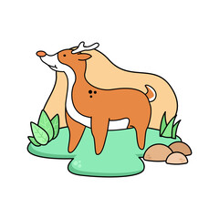 Deer illustration for background. Animal background