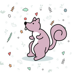 Squirrel illustration for background. Animal background