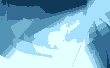 Abstract image with shades of blue. Simplified minimalism in contemporary art.