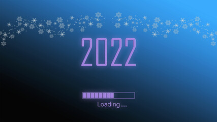 Loading new year 2022. Dark blue background