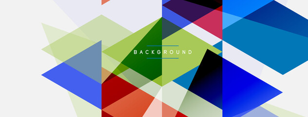 Color triangles composition, geometric abstract background. Techno or business concept, pattern for wallpaper, banner, background, landing page