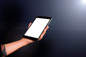 Tablet in einer Hand, Mobile Phones