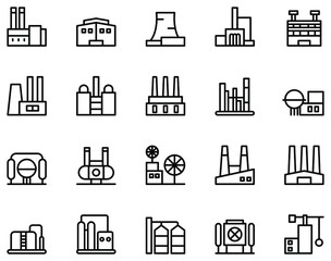 Industrial factory vector on white background.