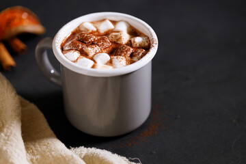 Hot chocolate with marsmallow candies