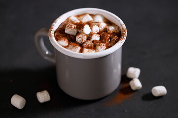 Hot chocolate with marsmallow candies