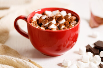 Hot chocolate with marsmallow candies