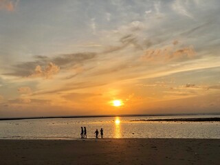 Sunset sky at Nai Yang beach in Sirinat national park, Phuket islands.