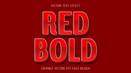 Minimal 3d Modern Red Bold Editable Text Effect Design Template