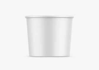 Ice cream cup mockup template on isolated white background, ready for design presentation, 3d illustration