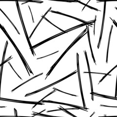 Seamless pattern with black pencil brushstrokes