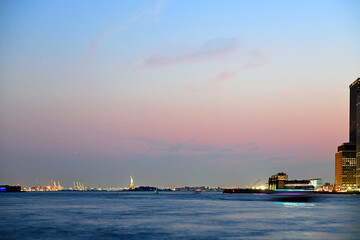 Sunset in Upper New York Bay, or Upper Bay, traditional heart of Port of New York City