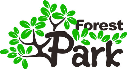 Vector editable logo for a business related to environmental protection and a cultural park. Stylized vector logo.  Design on a white background