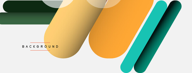 Abstract background. Round shapes, lines compositions on grey backdrop. Vector illustration for wallpaper banner background or landing page