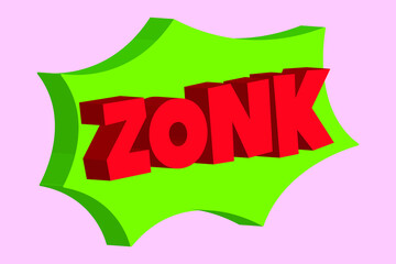 Zonk sign button with a combination of red and green. Suitable for use as graphic resources, gambling websites,lottery, and other websites - obrazy, fototapety, plakaty