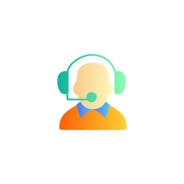 Customer Service Representative Icon In Gradient Color Style