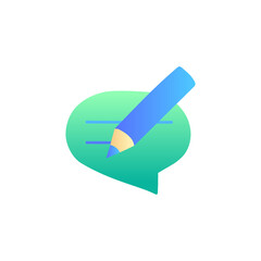 Write message icon in gradient color style