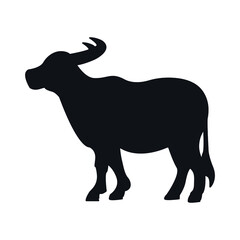 Buffalo animal silhouette vector symbol