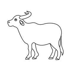 Buffalo line icon vector