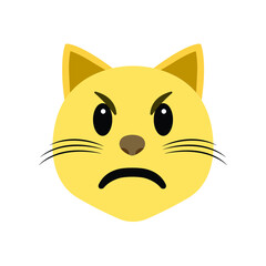 Cat emoji vector illustration pouting angry face