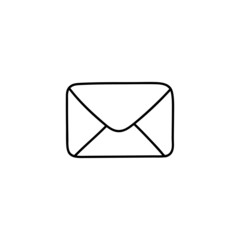 Write message icon in flat black line style, isolated on white 