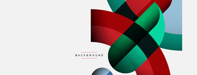Obraz premium Geometric abstract background. Round shapes, circles, lines composition for wallpaper banner background or landing page