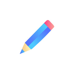 Pencil writing message icon in gradient color style