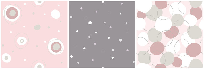 Dots And Circles Seamless Pattern Doodle Style