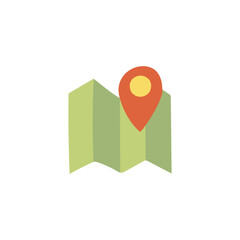 Map destination  icon in color icon, isolated on white background 