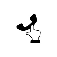 Call us icon in solid black flat shape glyph icon, isolated on white background 