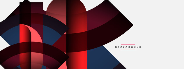 Geometric abstract background. Round shapes, circles, lines composition for wallpaper banner background or landing page