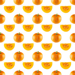 Ripe pumpkin isolated on a white background.