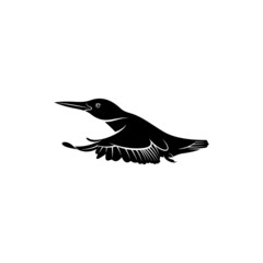 King fisher bird silhouette vector illustration design concept. creative design