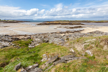 Fototapeta na wymiar View of the estuary at Morar Bay in the West Highlands of Scotland