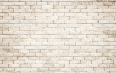 Cream and white brick wall texture background. Brickwork and stonework flooring interior rock old pattern design