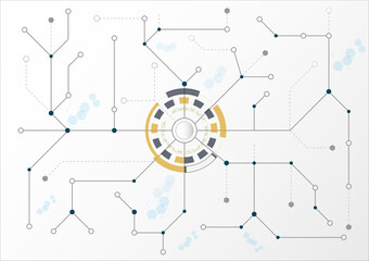 Abstract of white circuit electronic or electrical line connection engineering technology concept, vector background