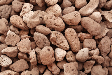 Top view of pumice stone for potting cactus or succulent and ornamental plant.
