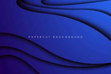 Abstract blue modern papercut background dimension layers. eps10 vector