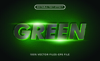 green 3d text. editable text effect premium vectors