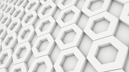 Fototapeta premium Geometric shapes, hexagon.Abstract 3d render illustration. Modern stylish background