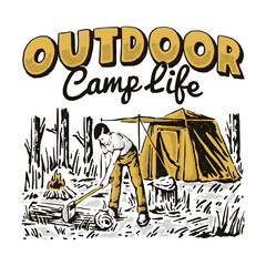 Outdoor camp life illustration