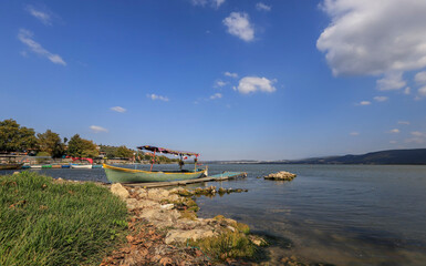 Bursa, Turkey - September 28, 2021 : Gölyazı is a historical village on Lake Uluabat.