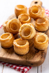 Traditional English Yorkshire pudding isolated on white background.