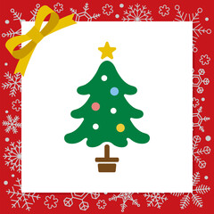 季節の素材：クリスマスアイコン（クリスマスツリー）