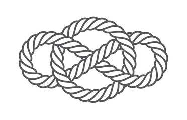 Vector celtic symbol infinitely intertwined rope. Isolated on white background. - obrazy, fototapety, plakaty