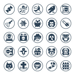 Circle glyph icons for halloween.