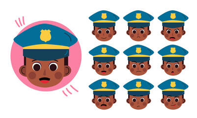Policeman. Human character for your scenes. Character ready for animation. Funny cartoon. The set for the character animation.