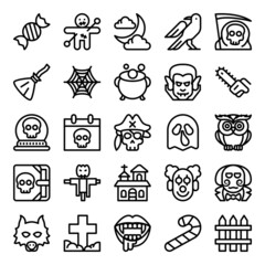 Outline icons for halloween.