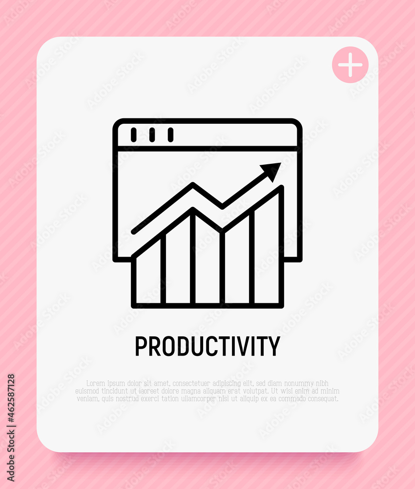 Wall mural browser productivity thin line icon. traffic progress. modern vector illustration.