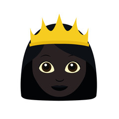 queen emoji face vector illustration